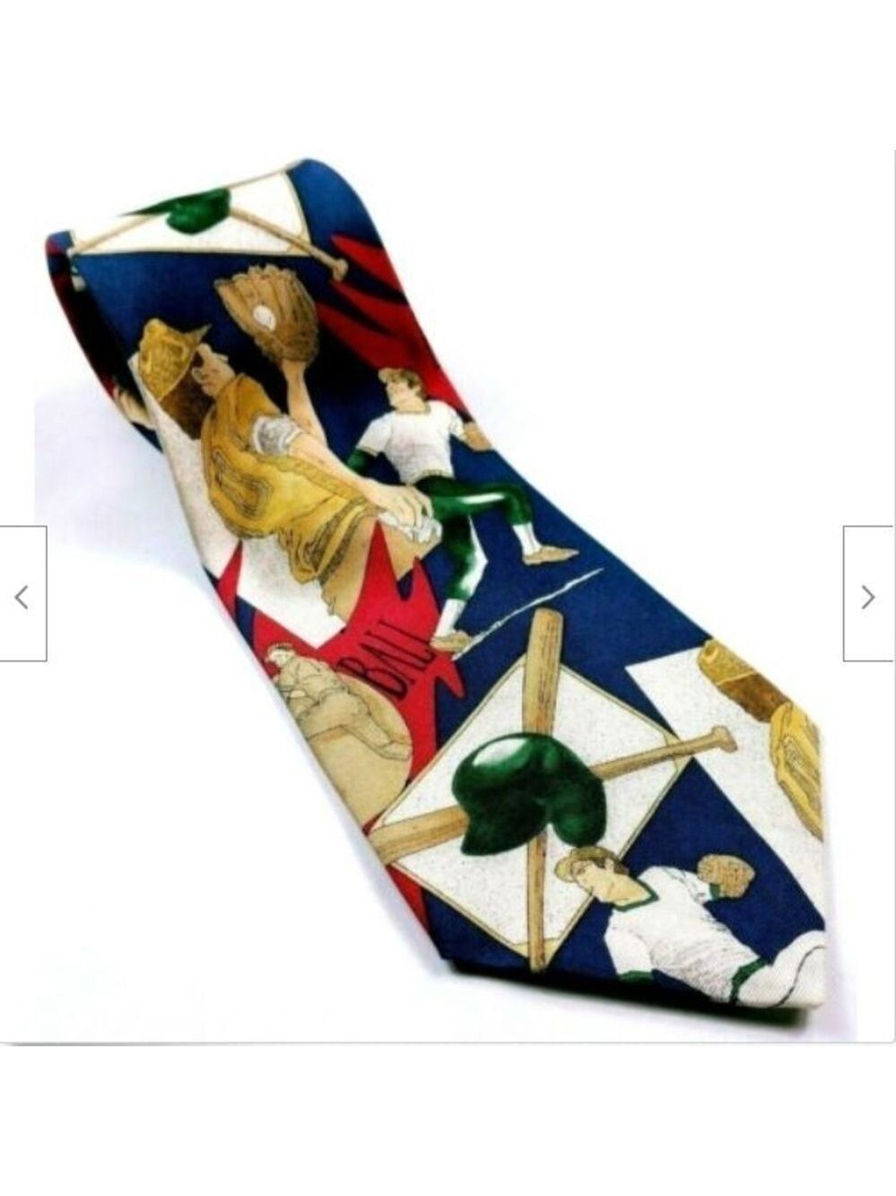 Men's Baseball Bat Helmet Glove Sports Silk Tie